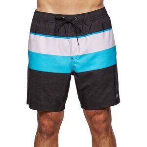O'Neill Mens Smash Up Volleys Shorts SP2106034D Black Blue White Size L Large
